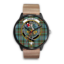 Load image into Gallery viewer, Paisley District Clans ,Brown Leather watch, leather steel watch, tartan watch, tartan watches, clan watch, scotland watch, merry christmas, cyber Monday, halloween, black Friday
