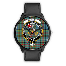 Load image into Gallery viewer, Paisley District Clans ,Black Metal Mesh watch, leather steel watch, tartan watch, tartan watches, clan watch, scotland watch, merry christmas, cyber Monday, halloween, black Friday