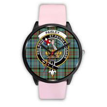 Load image into Gallery viewer, Paisley District Clans ,Silver Metal Link watch, leather steel watch, tartan watch, tartan watches, clan watch, scotland watch, merry christmas, cyber Monday, halloween, black Friday