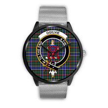 Load image into Gallery viewer, Ogilvie Hunting Modern Clans ,Rose Gold Metal Link watch, leather steel watch, tartan watch, tartan watches, clan watch, scotland watch, merry christmas, cyber Monday, halloween, black Friday