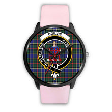 Load image into Gallery viewer, Ogilvie Hunting Modern Clans ,Silver Metal Link watch, leather steel watch, tartan watch, tartan watches, clan watch, scotland watch, merry christmas, cyber Monday, halloween, black Friday