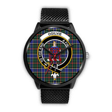 Load image into Gallery viewer, Ogilvie Hunting Modern Clans ,Rose Gold Metal Mesh watch, leather steel watch, tartan watch, tartan watches, clan watch, scotland watch, merry christmas, cyber Monday, halloween, black Friday