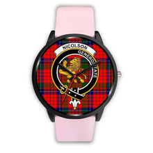 Load image into Gallery viewer, Nicolson Modern Clans ,Silver Metal Link watch, leather steel watch, tartan watch, tartan watches, clan watch, scotland watch, merry christmas, cyber Monday, halloween, black Friday
