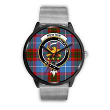 Load image into Gallery viewer, Newton Clans ,Rose Gold Metal Link watch, leather steel watch, tartan watch, tartan watches, clan watch, scotland watch, merry christmas, cyber Monday, halloween, black Friday
