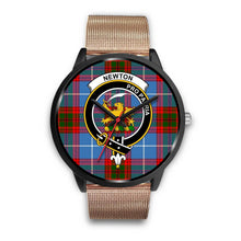Load image into Gallery viewer, Newton Clans ,Brown Leather watch, leather steel watch, tartan watch, tartan watches, clan watch, scotland watch, merry christmas, cyber Monday, halloween, black Friday