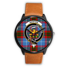 Load image into Gallery viewer, Newton Clans ,Pink Leather watch, leather steel watch, tartan watch, tartan watches, clan watch, scotland watch, merry christmas, cyber Monday, halloween, black Friday