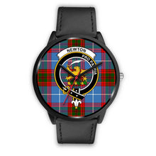Load image into Gallery viewer, Newton Clans ,Black Metal Mesh watch, leather steel watch, tartan watch, tartan watches, clan watch, scotland watch, merry christmas, cyber Monday, halloween, black Friday