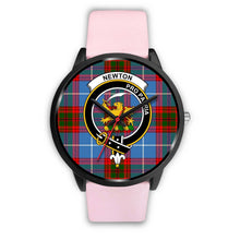 Load image into Gallery viewer, Newton Clans ,Silver Metal Link watch, leather steel watch, tartan watch, tartan watches, clan watch, scotland watch, merry christmas, cyber Monday, halloween, black Friday