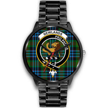 Load image into Gallery viewer, Newlands Clans ,Black Metal Link watch, leather steel watch, tartan watch, tartan watches, clan watch, scotland watch, merry christmas, cyber Monday, halloween, black Friday