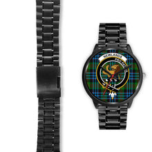 Load image into Gallery viewer, Newlands Clans ,Black Leather watch, leather steel watch, tartan watch, tartan watches, clan watch, scotland watch, merry christmas, cyber Monday, halloween, black Friday