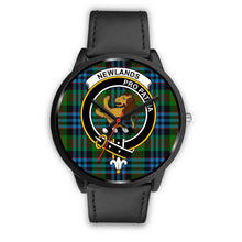 Load image into Gallery viewer, Newlands Clans ,Black Metal Mesh watch, leather steel watch, tartan watch, tartan watches, clan watch, scotland watch, merry christmas, cyber Monday, halloween, black Friday