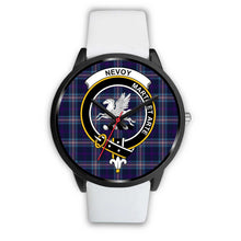 Load image into Gallery viewer, Nevoy Clans ,Silver Metal Mesh watch, leather steel watch, tartan watch, tartan watches, clan watch, scotland watch, merry christmas, cyber Monday, halloween, black Friday