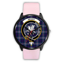 Load image into Gallery viewer, Nevoy Clans ,Silver Metal Link watch, leather steel watch, tartan watch, tartan watches, clan watch, scotland watch, merry christmas, cyber Monday, halloween, black Friday