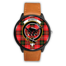 Load image into Gallery viewer, Nesbitt Modern Clans ,Pink Leather watch, leather steel watch, tartan watch, tartan watches, clan watch, scotland watch, merry christmas, cyber Monday, halloween, black Friday