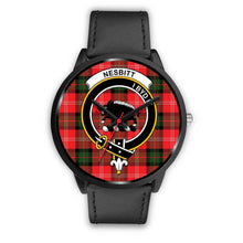 Load image into Gallery viewer, Nesbitt Modern Clans ,Black Metal Mesh watch, leather steel watch, tartan watch, tartan watches, clan watch, scotland watch, merry christmas, cyber Monday, halloween, black Friday