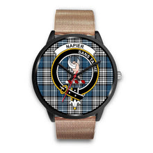 Load image into Gallery viewer, Napier Modern Clans ,Brown Leather watch, leather steel watch, tartan watch, tartan watches, clan watch, scotland watch, merry christmas, cyber Monday, halloween, black Friday
