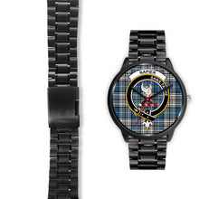 Load image into Gallery viewer, Napier Modern Clans ,Black Leather watch, leather steel watch, tartan watch, tartan watches, clan watch, scotland watch, merry christmas, cyber Monday, halloween, black Friday