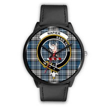 Load image into Gallery viewer, Napier Modern Clans ,Black Metal Mesh watch, leather steel watch, tartan watch, tartan watches, clan watch, scotland watch, merry christmas, cyber Monday, halloween, black Friday