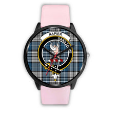 Load image into Gallery viewer, Napier Modern Clans ,Silver Metal Link watch, leather steel watch, tartan watch, tartan watches, clan watch, scotland watch, merry christmas, cyber Monday, halloween, black Friday