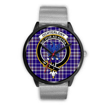Load image into Gallery viewer, Ochterlony Clans ,Rose Gold Metal Link watch, leather steel watch, tartan watch, tartan watches, clan watch, scotland watch, merry christmas, cyber Monday, halloween, black Friday