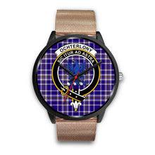 Load image into Gallery viewer, Ochterlony Clans ,Brown Leather watch, leather steel watch, tartan watch, tartan watches, clan watch, scotland watch, merry christmas, cyber Monday, halloween, black Friday