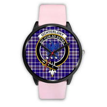 Load image into Gallery viewer, Ochterlony Clans ,Silver Metal Link watch, leather steel watch, tartan watch, tartan watches, clan watch, scotland watch, merry christmas, cyber Monday, halloween, black Friday