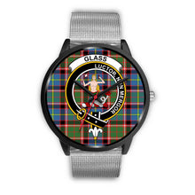 Load image into Gallery viewer, Glass Clans ,Rose Gold Metal Link watch, leather steel watch, tartan watch, tartan watches, clan watch, scotland watch, merry christmas, cyber Monday, halloween, black Friday