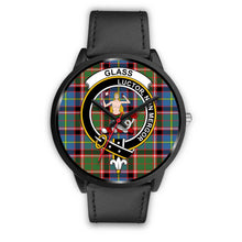 Load image into Gallery viewer, Glass Clans ,Black Metal Mesh watch, leather steel watch, tartan watch, tartan watches, clan watch, scotland watch, merry christmas, cyber Monday, halloween, black Friday