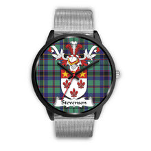 Load image into Gallery viewer, Stevenson Clan Badge Tartan Black Watch