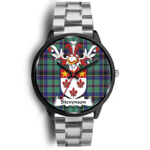 Load image into Gallery viewer, Stevenson Clan Badge Tartan Black Watch