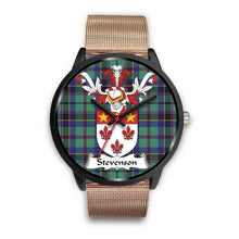 Load image into Gallery viewer, Stevenson Clan Badge Tartan Black Watch
