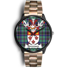 Load image into Gallery viewer, Stevenson Clan Badge Tartan Black Watch