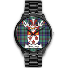 Load image into Gallery viewer, Stevenson Clan Badge Tartan Black Watch