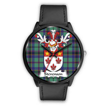 Load image into Gallery viewer, Stevenson Clan Badge Tartan Black Watch