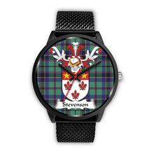 Load image into Gallery viewer, Stevenson Clan Badge Tartan Black Watch