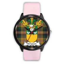 Load image into Gallery viewer, Simpson Clan Badge Tartan Black Watch